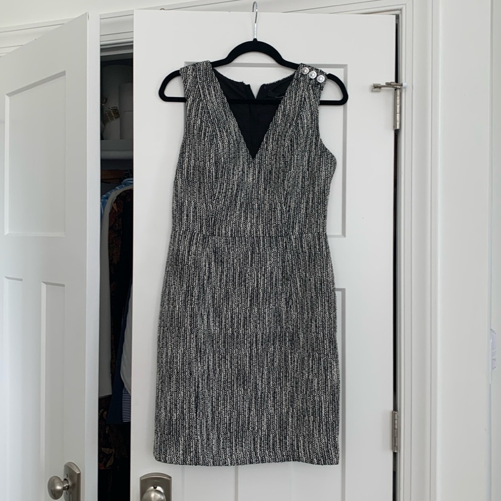 Black house white market black and white tweed work dress
